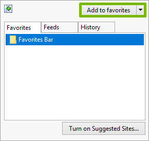 Favorites menu with Add to favorites highlighted.
