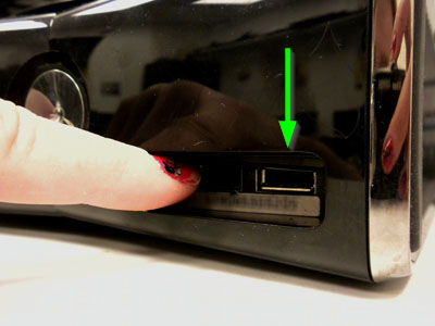 The usb port of an XBOX 360
