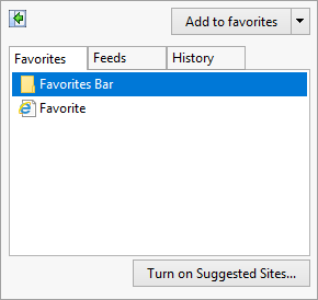 Internet Explorer Favorites menu.