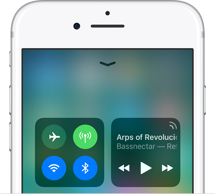 iPhone control center