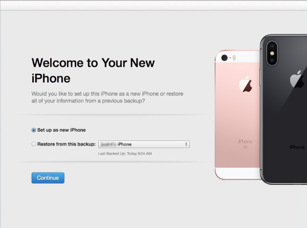 New iPhone detection screen in iTunes.
