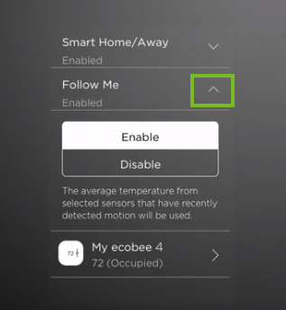 Arrow next to follow me