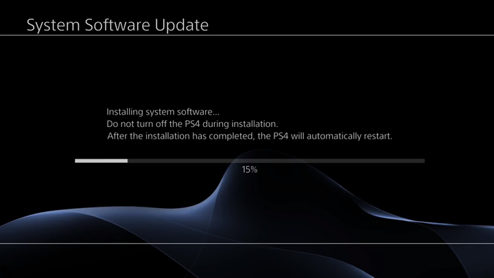 Installation in progress on System Software Update screen.