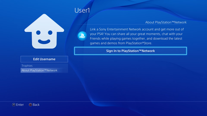 User profile screen.