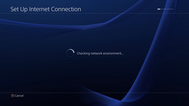 Network environment check screen.