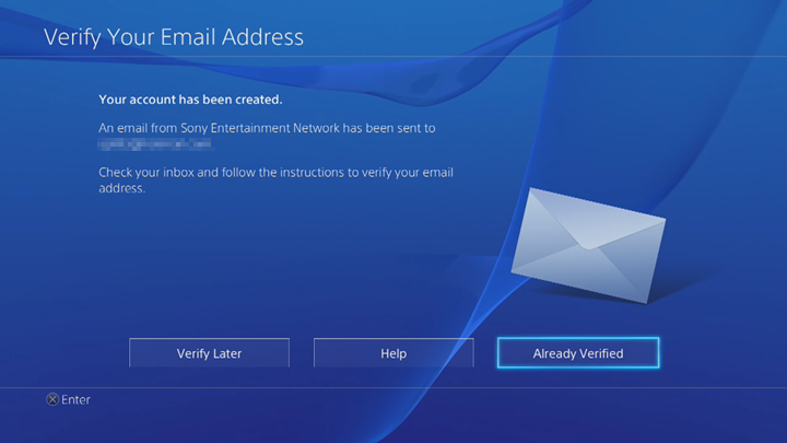 Email verification screen.