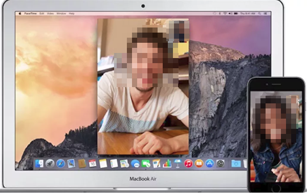 iOS and macOS devices showing facetime