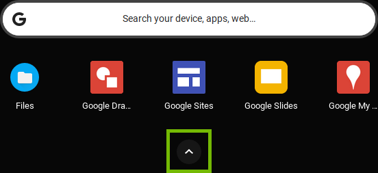 App Drawer with All Apps arrow highlighted.