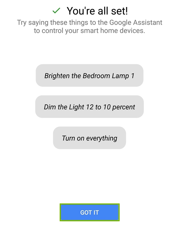Add device to Google Home complete.