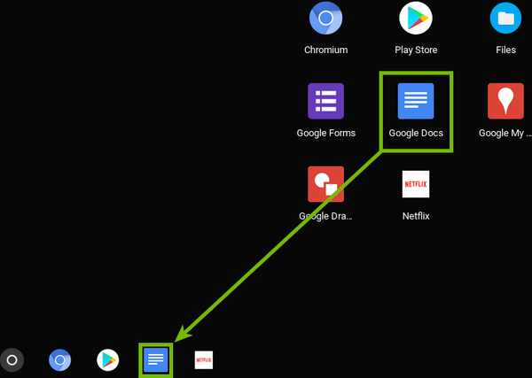 Dragging app to taskbar to pin it.