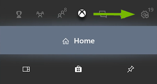 System icon pointed out in Xbox One menu.