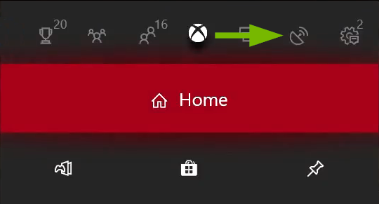 Broadcast & Capture tab pointed out in Xbox One menu.