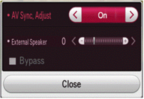 AV Sync adjust window.