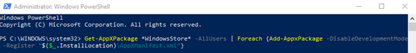 Windows 10 powershell command