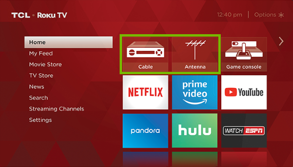 Channel sources highlighted on TV screen.