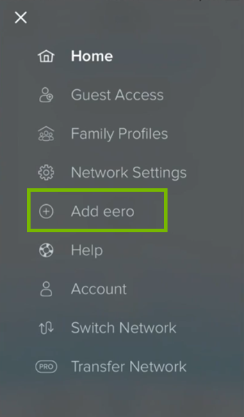 Add eero button