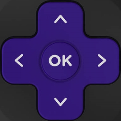 Navigation buttons on Roku remote.