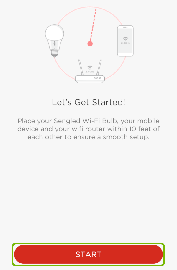Add bulb with Start highlighted.