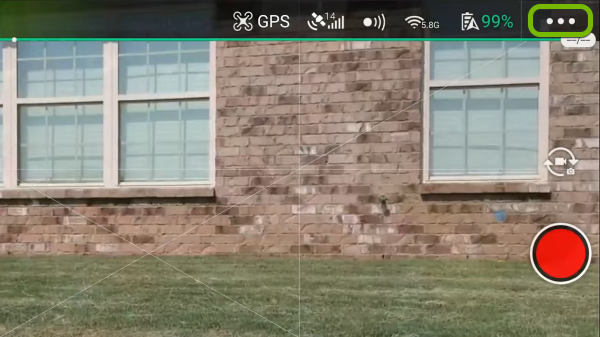 Menu icon highlighted in DJI GO 4 app.