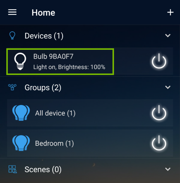 FluxSmart bulb highlighted