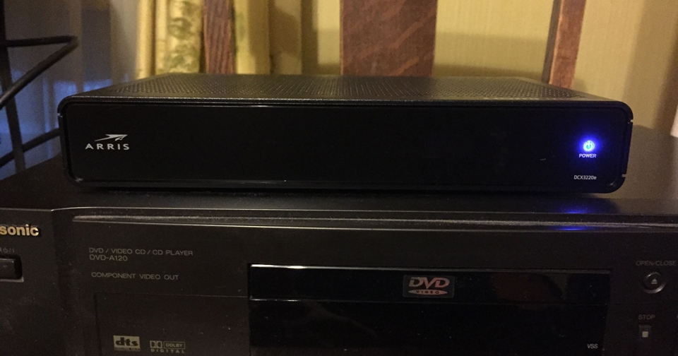 Standard cable TV and DVD player.