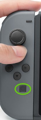 Nintendo left joy con showing the capture button.