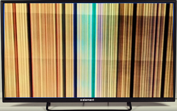 Smart TV with vertical lines showing