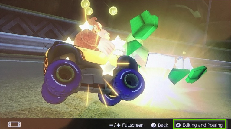 Nintendo Switch screenshot showing the editing and posting A button.