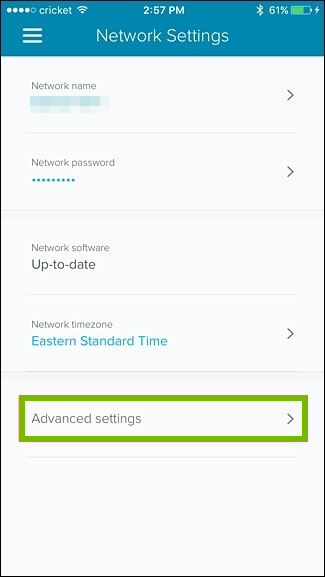 Advanced network settings