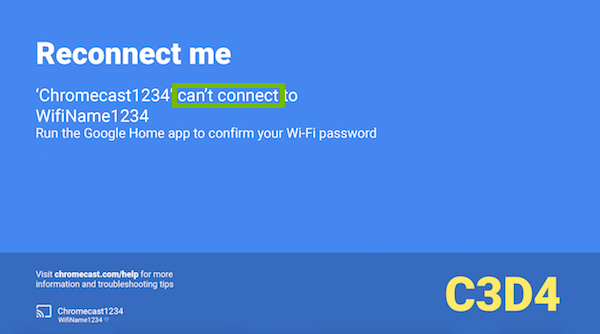 Reconnect me error with can't connect highlighted.