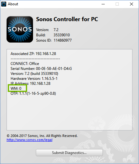 Sonos controller information for windows