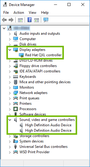 Device Manager with indicated sections expanded.