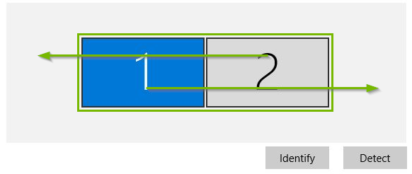 Arrows on monitors indicating you can drag them with your mouse