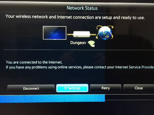 Samsung network status page