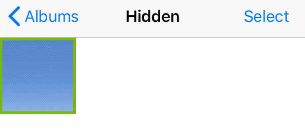 Hidden Album with image highlighted.