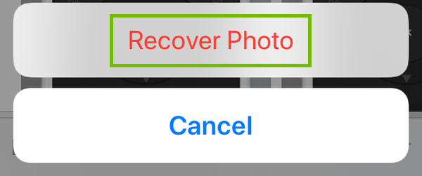 Recover Photo highlighted.