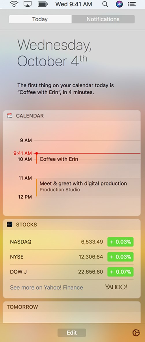 Mac OS Notifications. Screenshot