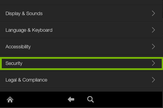 Android Security settings.