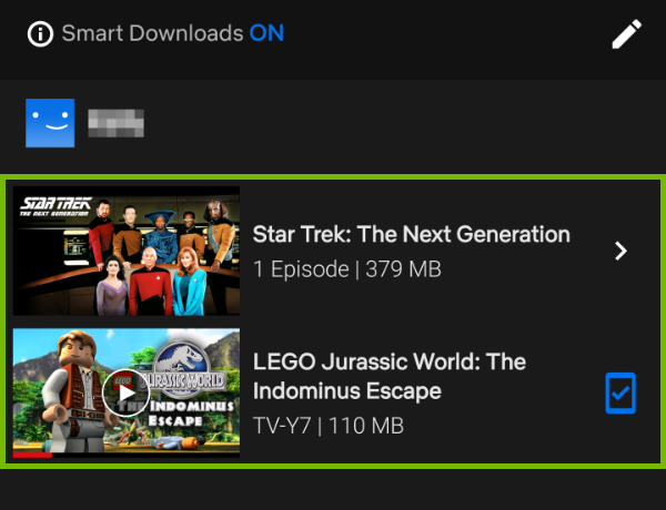 Download page with downloaded items highlighted.