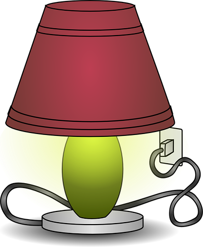 Turned on lamp plugged into power outlet.