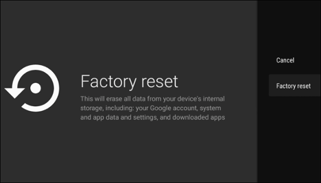 Factory Reset Google TV