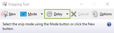 Delay button highlighted