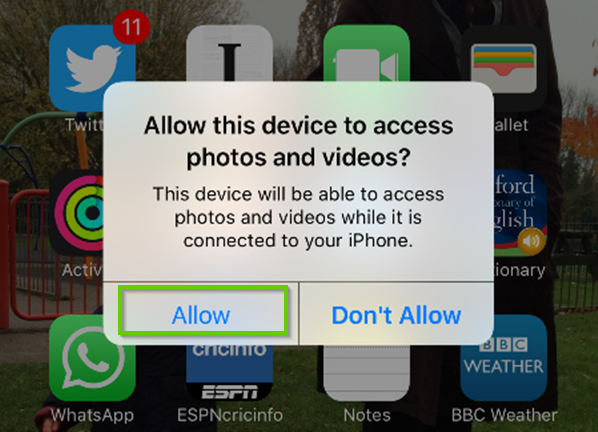 iOS asking to allow for pc authorization