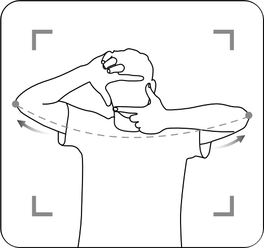 Making a picture frame with your hands.