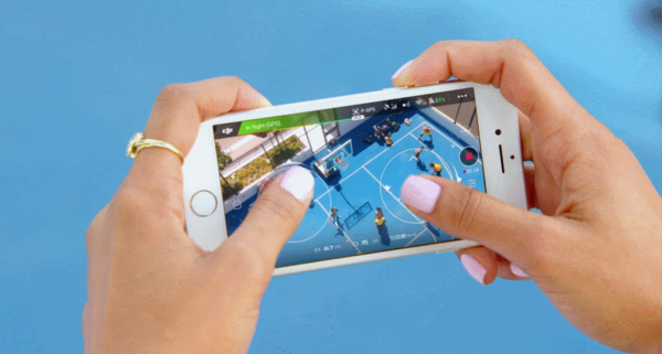 DJI Go 4 App in use on phone.