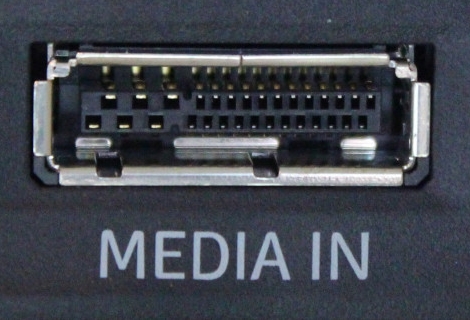 Media Input socket on car dashboard.