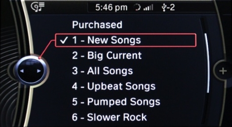 Music playback controlled from car stereo.