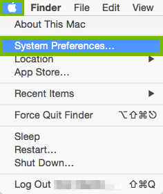 System Preferences highlighted in Apple Menu.