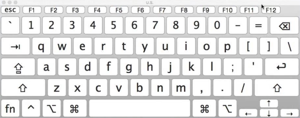 macOS on-screen keyboard.