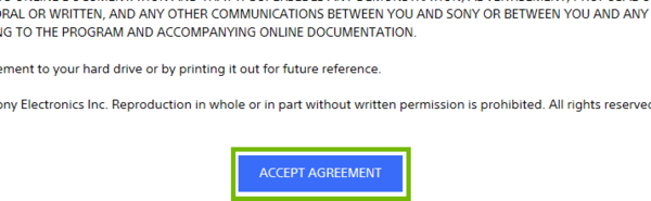 Licence agreement with accept agreement button highlighted.
